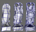 Topological changes in a hybrid mesh of Buddha.