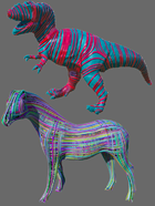 Artistic renditions of some direction fields designed with our algorithm.