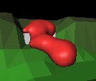An active implicit surface coating a particle system.
