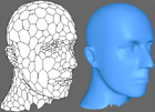Dual sqrt3 subdivision applied to an irregular hex control mesh