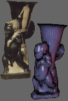 Ancient drinking cup and semi-regular reconstruction from a CT scan