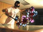 Stretching a molecule with kitchen tongs
