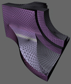 Adaptive, multiresolution representation of a machine part; with exactly resolved features (edges, corners); top: 5% error; middle: 1% error; finest level mesh